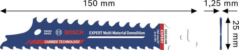 Bosch EXPERT daudzfunkcionālo materiālu demontāžas asmens S681KLHM, karbīda zobi.